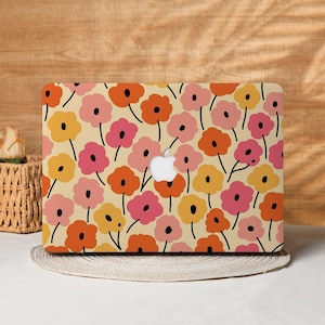Retro Flowers Macbook Case Laptop Cover for 2025 Air 15/13/11 Inch, A2991 A3241 A2337, MacBook Pro 13/14/15/16, Laptop Sleeves M4 M3 M2