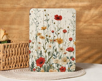 Wild Flowers iPad Case With Pencil Slot For iPad 11/10/9 Gen, 2025 iPad Air 11/13″ iPad Pro 11"12.9" iPad Mini 6/7, iPad 2022 2024 Cover