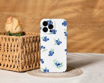 Blueberry Aesthetic Phone Cover for iPhone 17, 16, 15, 14, 13, 12, 11 Pro Max Xs, 13 12 Mini Case, Trendy Phone Case