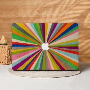 Rainbow Line Art Macbook Case Laptop Cover for 2025 Air 15/13/11 Inch, A2991 A3241 A2337, MacBook Pro 13/14/15/16, Laptop Sleeves M4 M3 M2