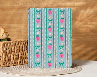 Strawberry Bowknot iPad Case With Pencil Slot For iPad 11/10/9 Gen, 2025 iPad Air-11/13″ iPad Pro 11"12.9'' iPad Mini 6/7, iPad 2022 2024