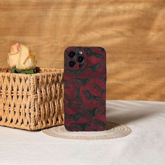 Bat Aesthetic Phone Cover for iPhone 17, 16, 15, 14, 13, 12, 11 Pro Max Xs, 13 12 Mini Case, Trendy Phone Case