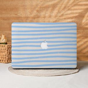 Blue Striped MacBook Case Laptop Cover for 2025 Air 15/13/11 Inch, A2991 A3241 A2337, MacBook Pro 13/14/15/16, Laptop Sleeves M4 M3 M2