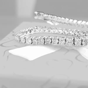 Moissanite Tennis Bracelet: Sterling Silver Round Cut April Birthstone