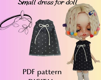 PDF sewing pattern Little black dress  for fashion doll body
