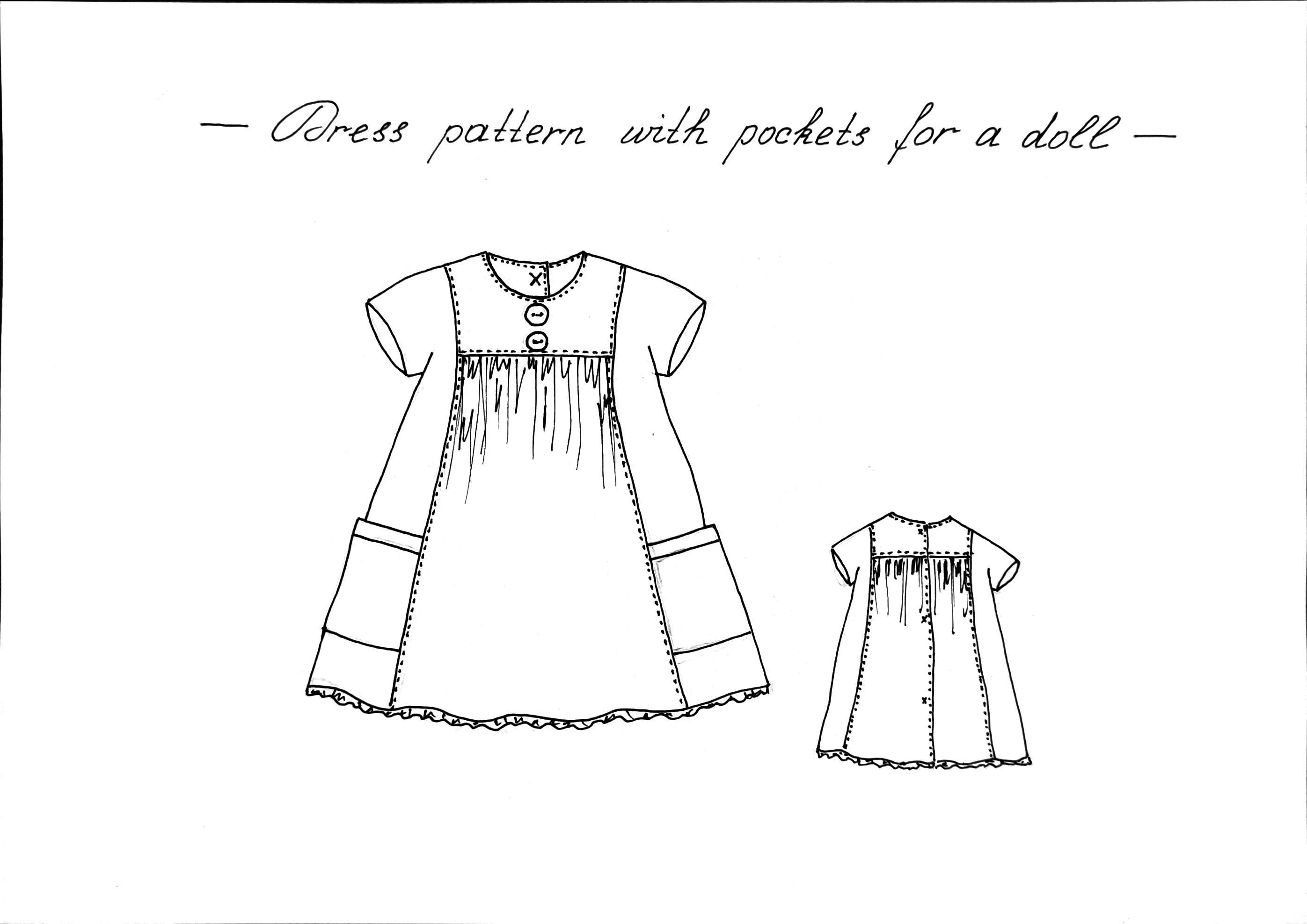 PDF Sewing Pattern Dress With Pockets for Fashion Doll Body - Etsy