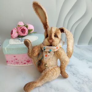 Souvenir plush rabbit Teddy rabbit  Handmade Gift for decoration  Christmas gift