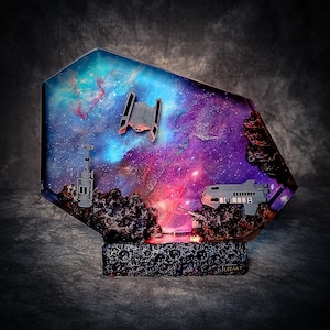Galaxy StarWars Lamp – Handmade Resin LED Night Light, Sci-Fi Star Wars Room Decor, Unique Gift for Jedi & Star Wars Fans