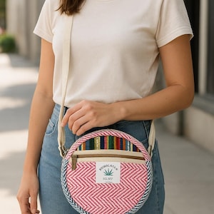 Himalayan Hemp Eco-Friendly Sling Bag | Handcrafted Boho Crossbody Purse with Adjustable Strap