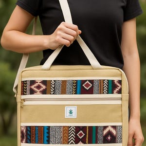 Boho hemp Shoulder Crossbody Purse Travel Bag Hippie Shoulder Bag Shoulder Bag Ipad Laptop File Messenger Bag
