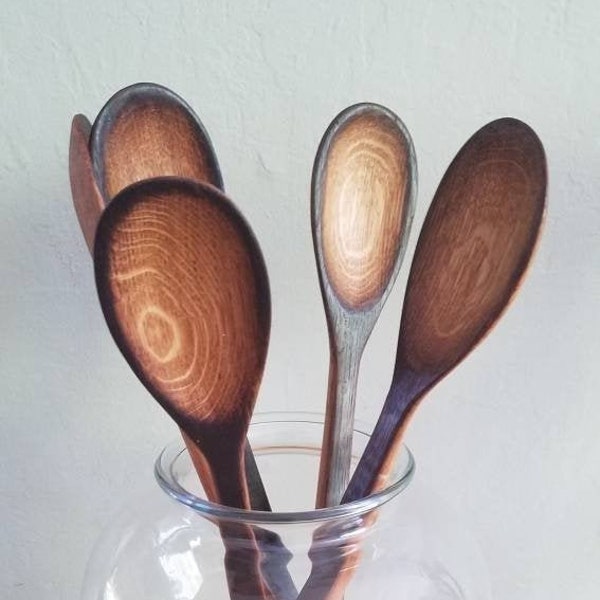 Napa Valley Artisan Crafted Wine Barrel Stave Stirring Spoons, Tasting Spoon, Mixing Spoon, Hand Carved Wooden Utensils, Housewarming Gift