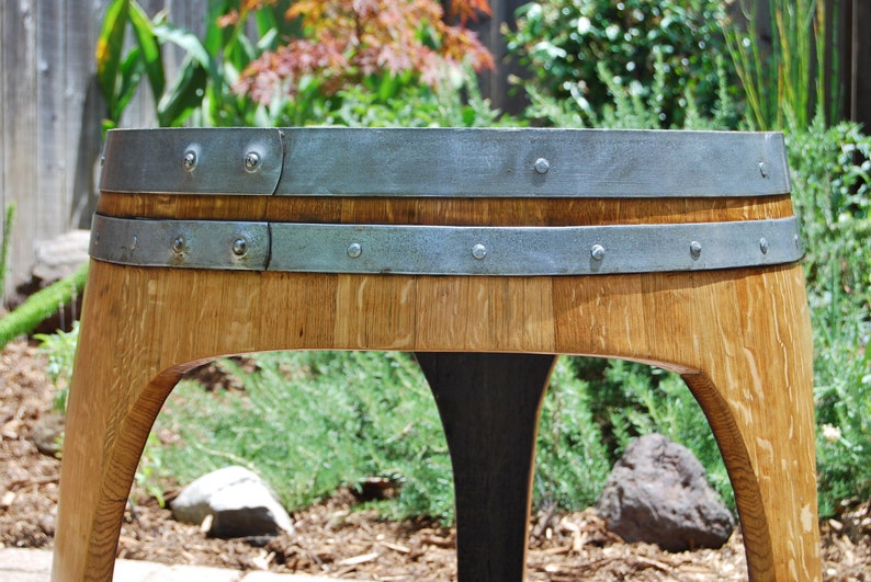 Arched Napa Valley Wine Barrel End Table Modern Farmhouse Etsy