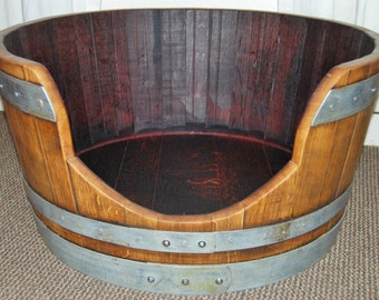 Cabernet Wine Barrel Pet Bed from Napa Valley