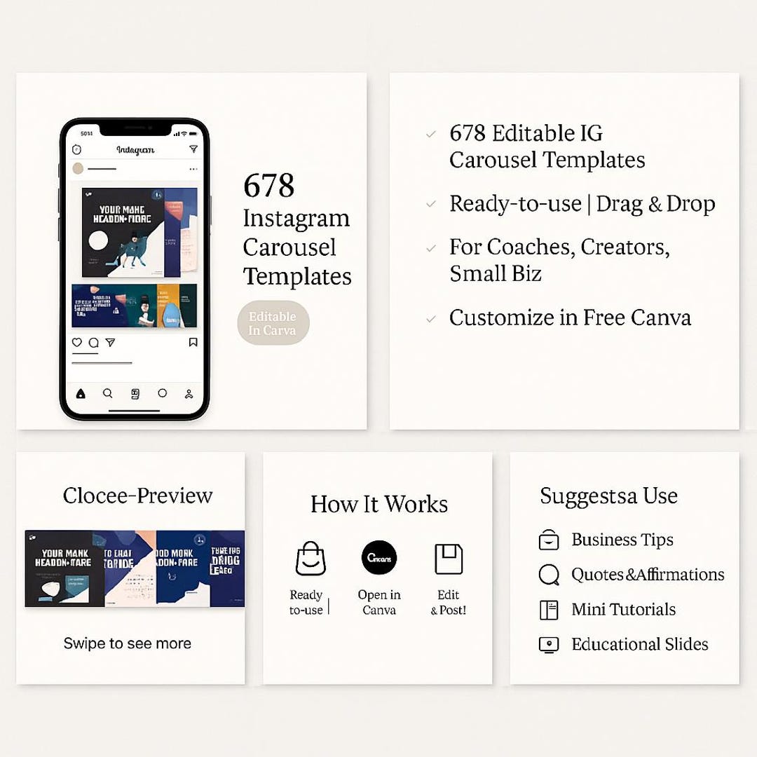 678 Instagram Carousel Templates for Business | Canva IG Templates ...