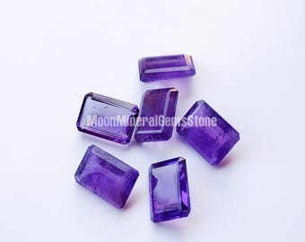 Amatista natural AAA+, piedra preciosa suelta de corte octagonal facetado (3 x 5 mm a 12 x 16 mm)