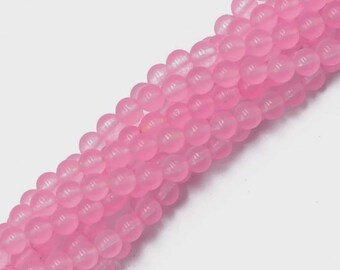 Natuurlijke roze jade kralen gepolijst rond 15 inch streng groothandel edelsteen 6 mm, 8 mm, 10 mm gladde ronde kralen