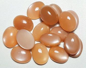 AAA+ Natural Peach Moonstone Oval Cabochon Loose Gemstone(3x5mm to15x20mm)