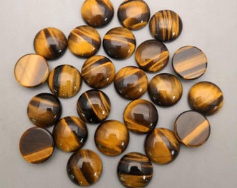 AAA+ Natural Tiger's Eye Round Cabochon Loose Gemstone(3mm to 30mm)