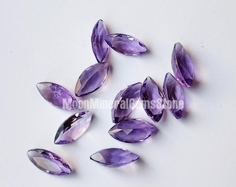 Natural African Amethyst Faceted Marquise Cut: Loose Gemstone for Jewelry (5x10mm To 11x22mm)