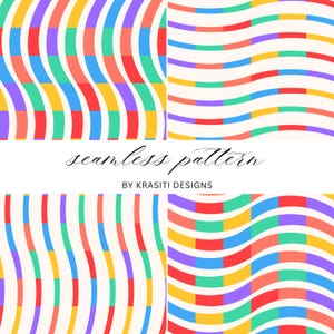 Pacote de Estampas Sem Costura Arco-Íris Brilhantes, Papel Digital para Festa Infantil, Fundo Ondulado Colorido