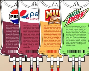 Stickerset Pepsi Sodas IV-drankjes, stickers voor gezondheidszorg
