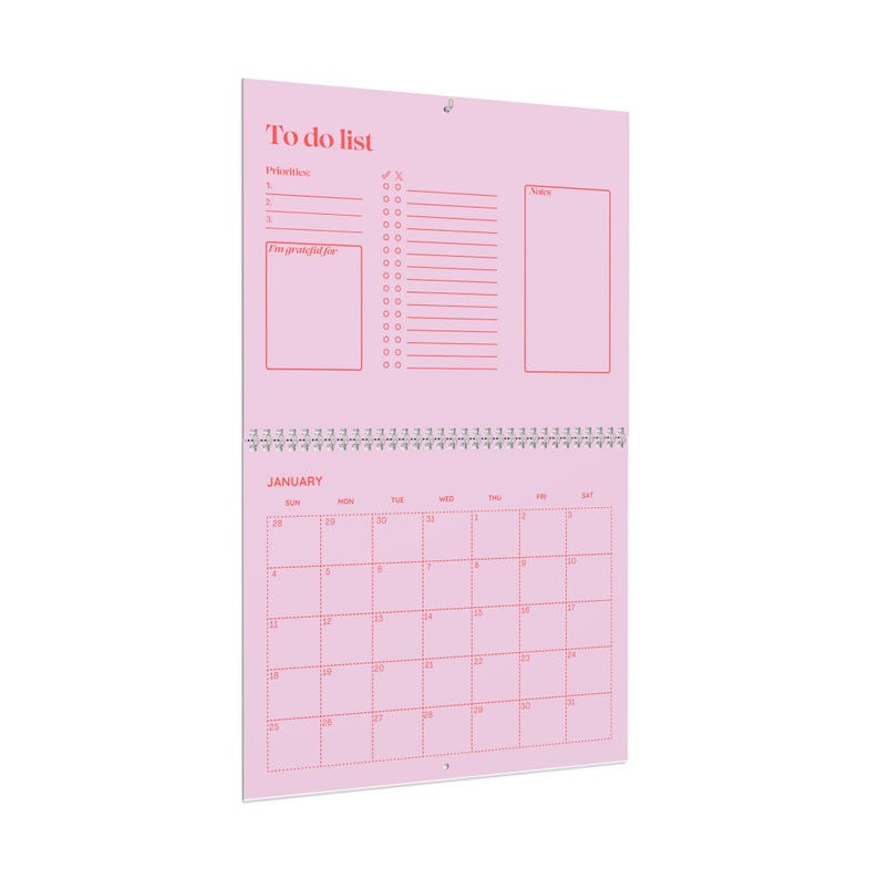 Color Block Wall Calendar | Bright Minimalist Monthly Planner (11