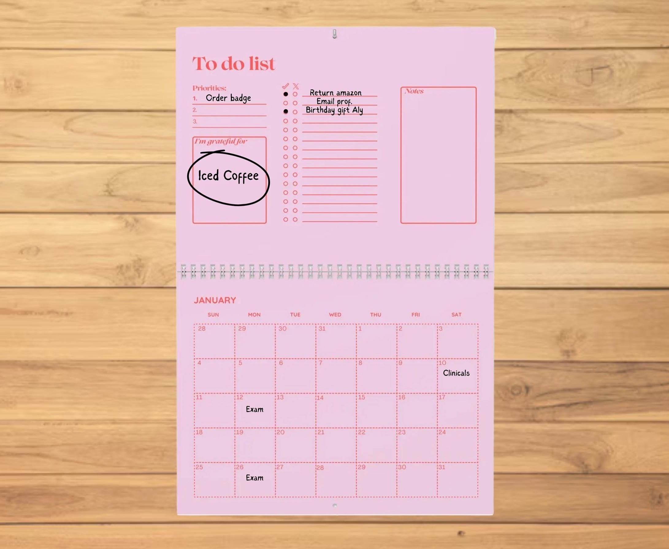 Color Block Wall Calendar | Bright Minimalist Monthly Planner (11