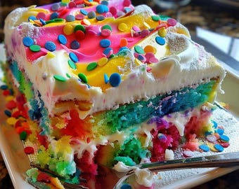 Rainbow Poke Cake recipe PDF (Digital Download)