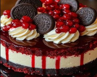 Red Velvet Oreo Cheesecake Recipe: Easy Dinner Party Dessert (Digital Download)