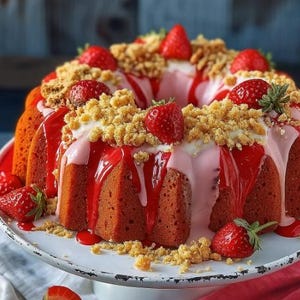 Strawberry Crunch Pound Cake Recipe: Easy Baking (Digital Download)