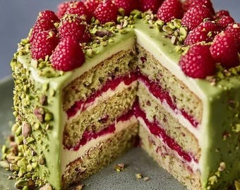 Pistazien-Himbeer-Kuchen Rezept: Einfach Backen (Digitaler Download)