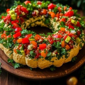 Christmas Taco Cheese Ball Wreath Recipe: Festive Holiday Appetizer (Digital Download