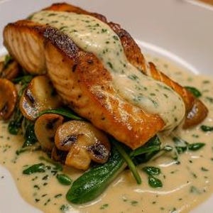 Garlic Butter Salmon & Spinach Recipe: Easy Dinner, Party Recipe (Digital Download