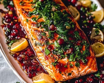 Christmas Salmon with Pomegranate Glaze recipe PDF (Digital Download)