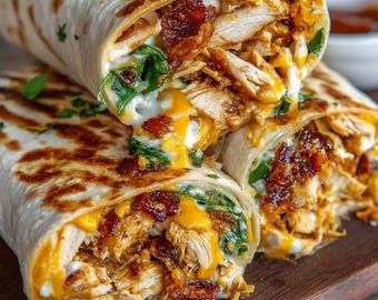 Ooey-Gooey Cheesy Garlic Wraps with Chicken Recipe PDF (Digital Download)