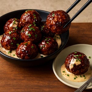 Korean BBQ Meatballs Recipe: Savory, Sweet & Spicy (Digital Download)
