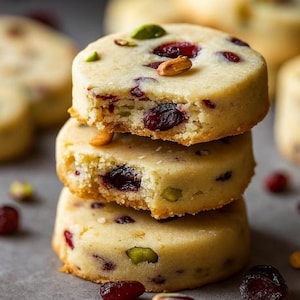 Cranberry Pistachio Shortbread Recipe: Easy Holiday Cookie (Digital Download)