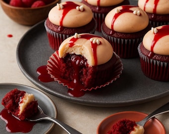 ヴァンパイアバイトハロウィンカップケーキ 不気味な美味しさに不気味なひねりを加えたレシピ PDF (デジタルダウンロード)