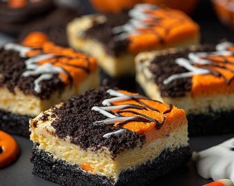 Halloween Oreo Cake Bars Recipe PDF, Sweet Spooky Dessert Bars,, Printable Digital Download
