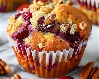 Cranberry Orange Pecan Muffin Recipe: Easy Baking (Digital Download)