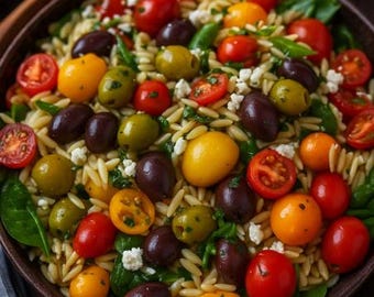 Healthy Orzo Salad Recipe: Easy Dinner, Party Side Dish (Digital Download)