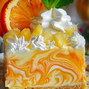 BEST RECIPE For No-Bake Orange Pineapple Cheesecake, easy recipe, dinner recipe, party recipe