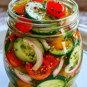 Recette rapide de légumes du jardin marinés : dîner facile, accompagnement pour la fête (téléchargement numérique)