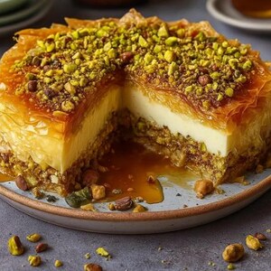 Honey Pistachio Baklava Cheesecake Recipe: Easy Dessert (Digital Download)