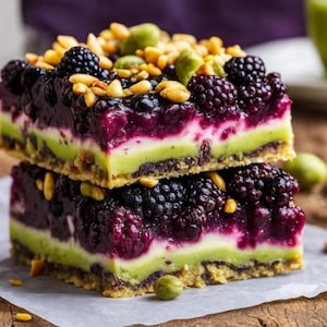 Blackberry Pistachio Dream Bars Recipe: Easy Dessert (Digital Download)