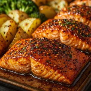 Honey Mustard Salmon Recipe: Sheet Pan Dinner (Digital Download)