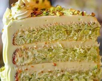 Recette de gâteau crémeux aux pistaches, dessert étagé (téléchargement numérique PDF