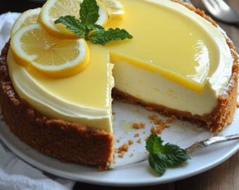 Lemon Cheesecake Cake Recipe PDF (Digital Download)