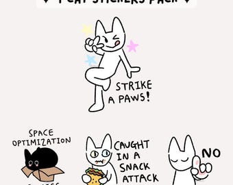 Funny Cat Sticker Pack | Digital Planner Stickers (Digital Download)