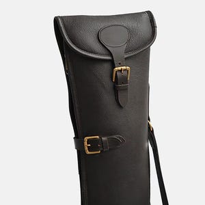 Personalized Leather Shotgun Slip Case Havana Brown